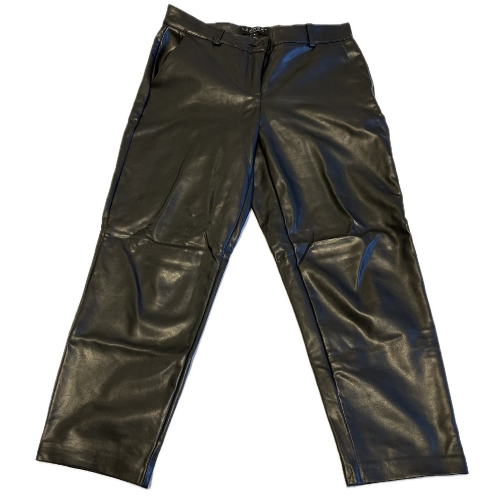 Pleather cropped black pants — size 6